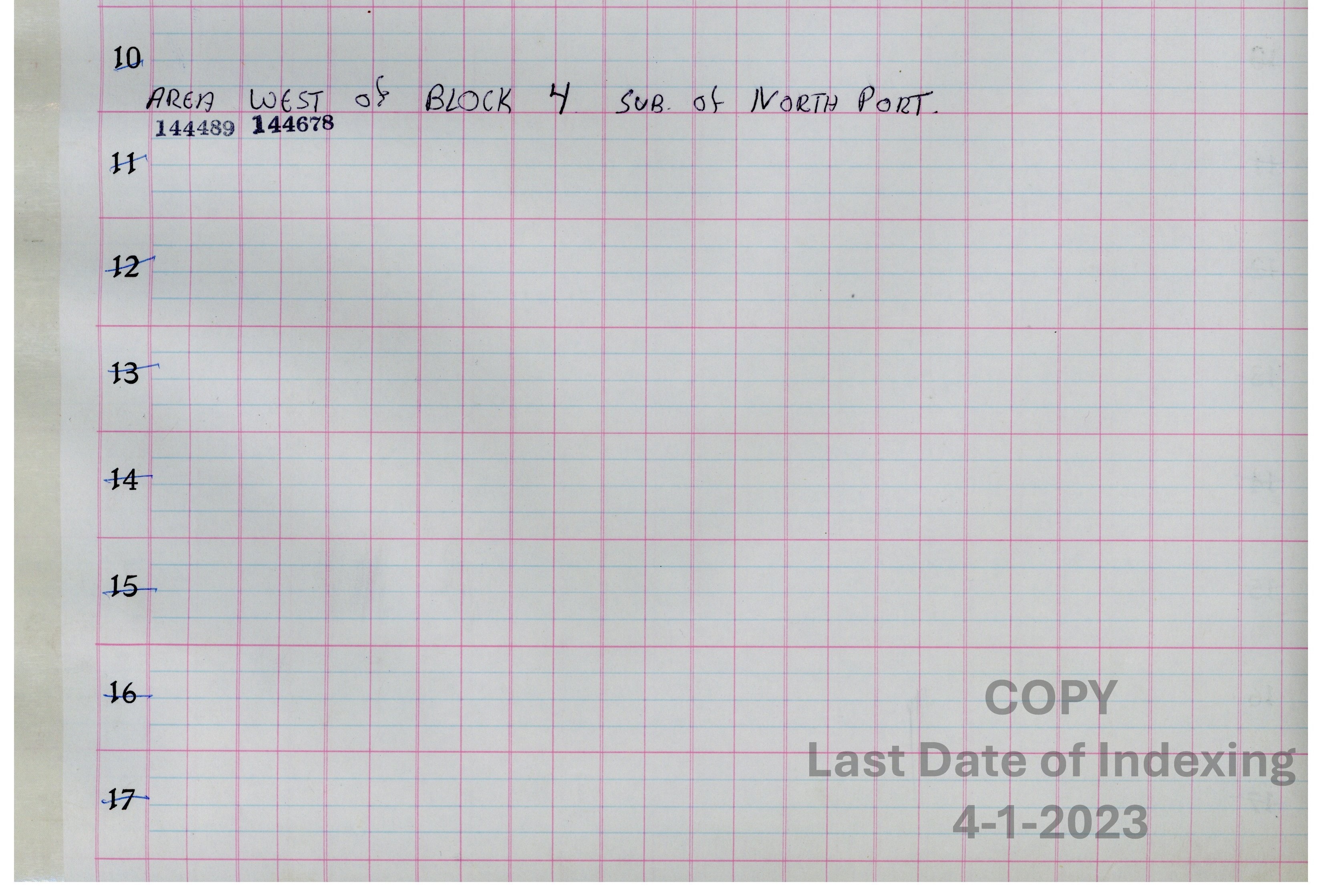 Area West of Block 4