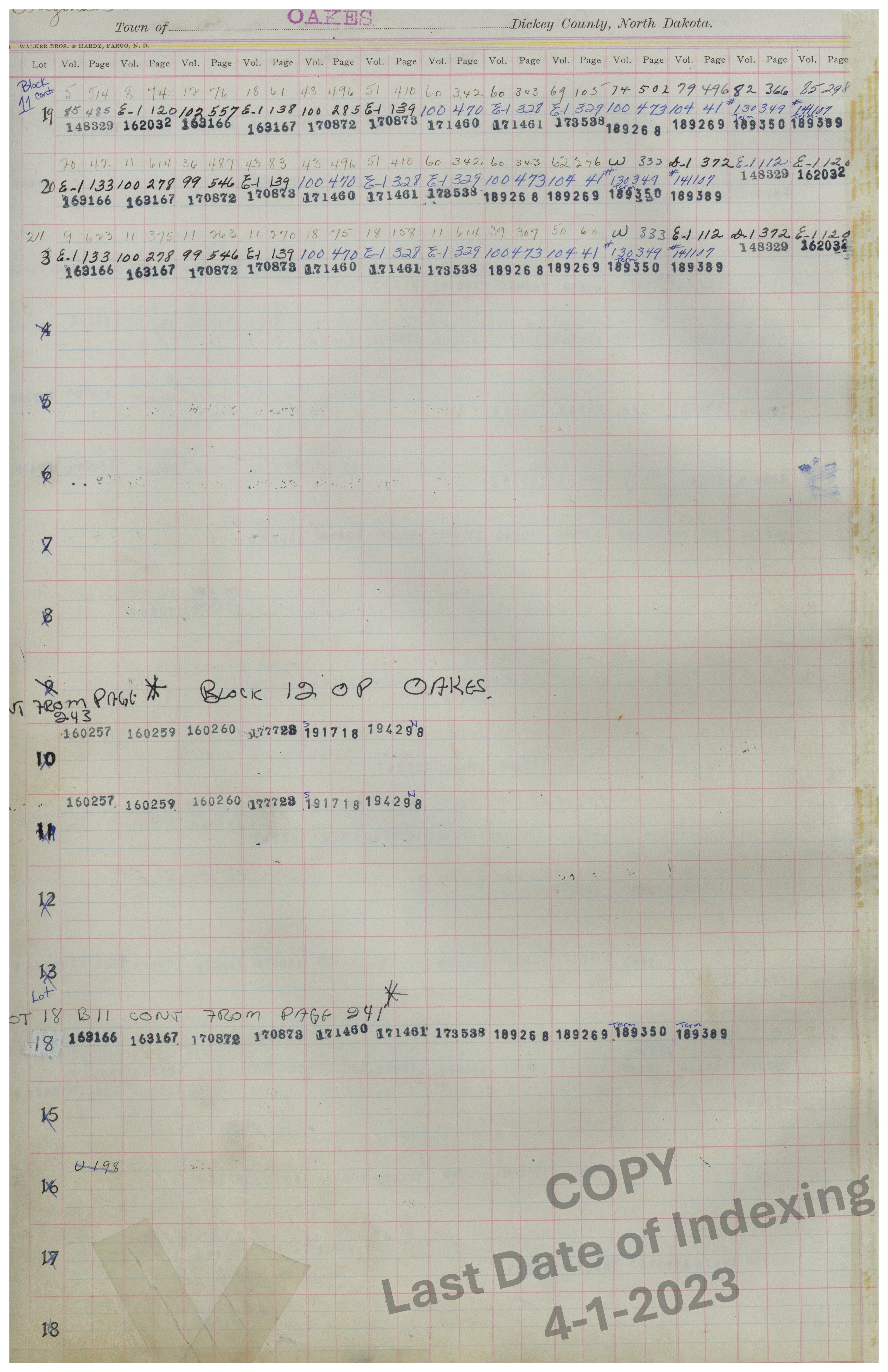 Block 11 Lots 19-21 & Block 12 Cont. Pg. 242