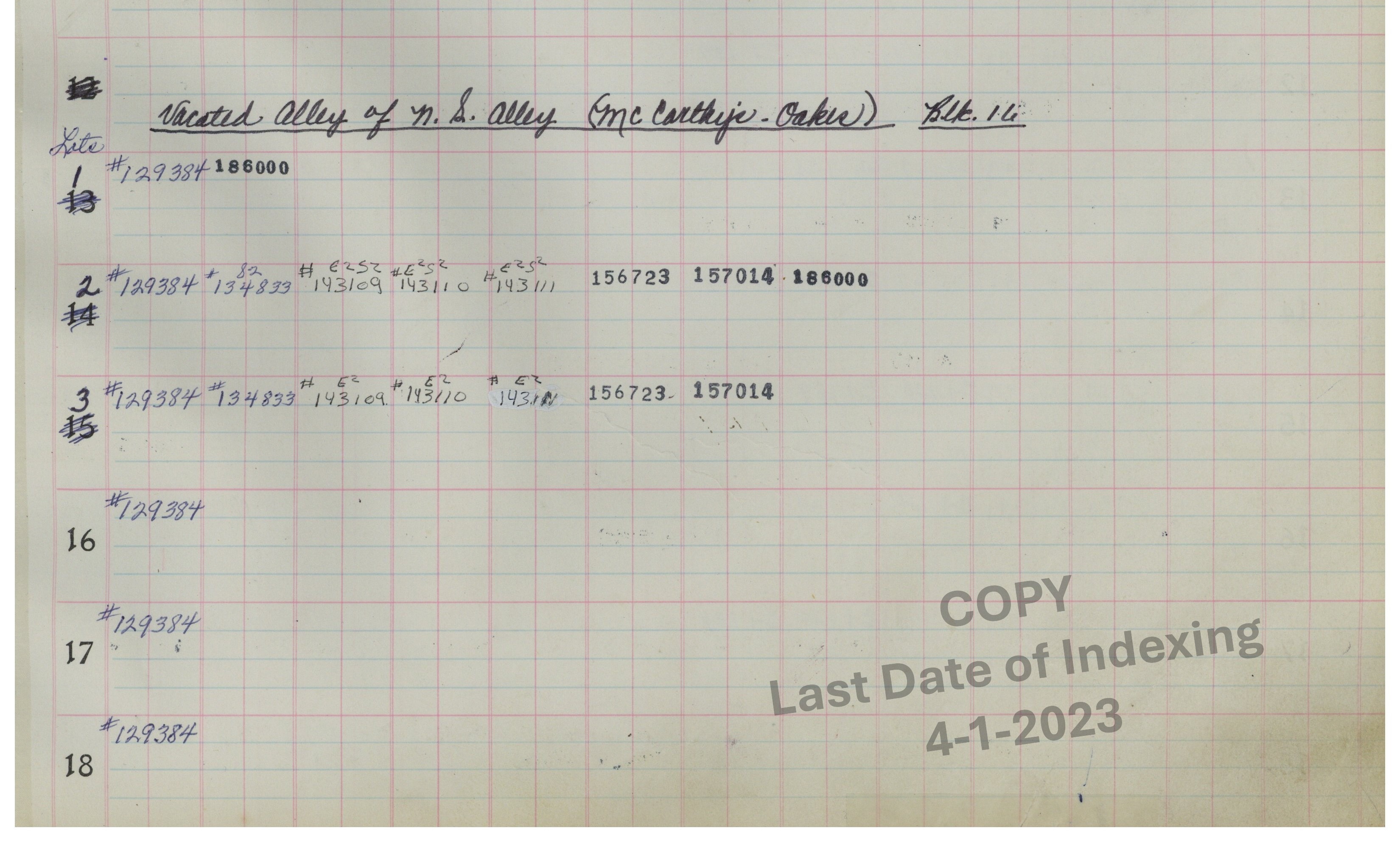 Block 16 Lots 1-3 & 16-18