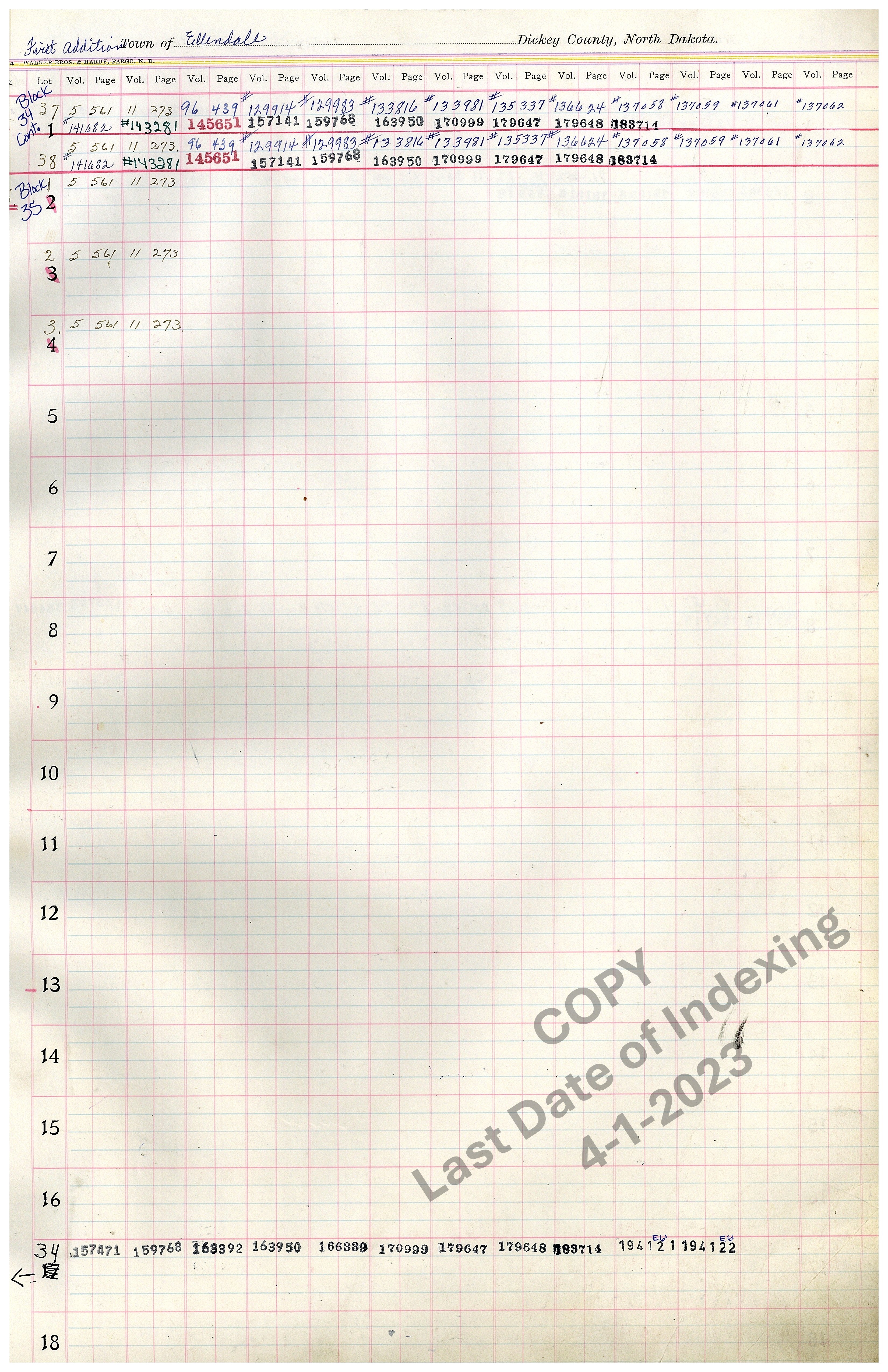 Block 34 Lots 37-38, Block 35 Lots 1-3