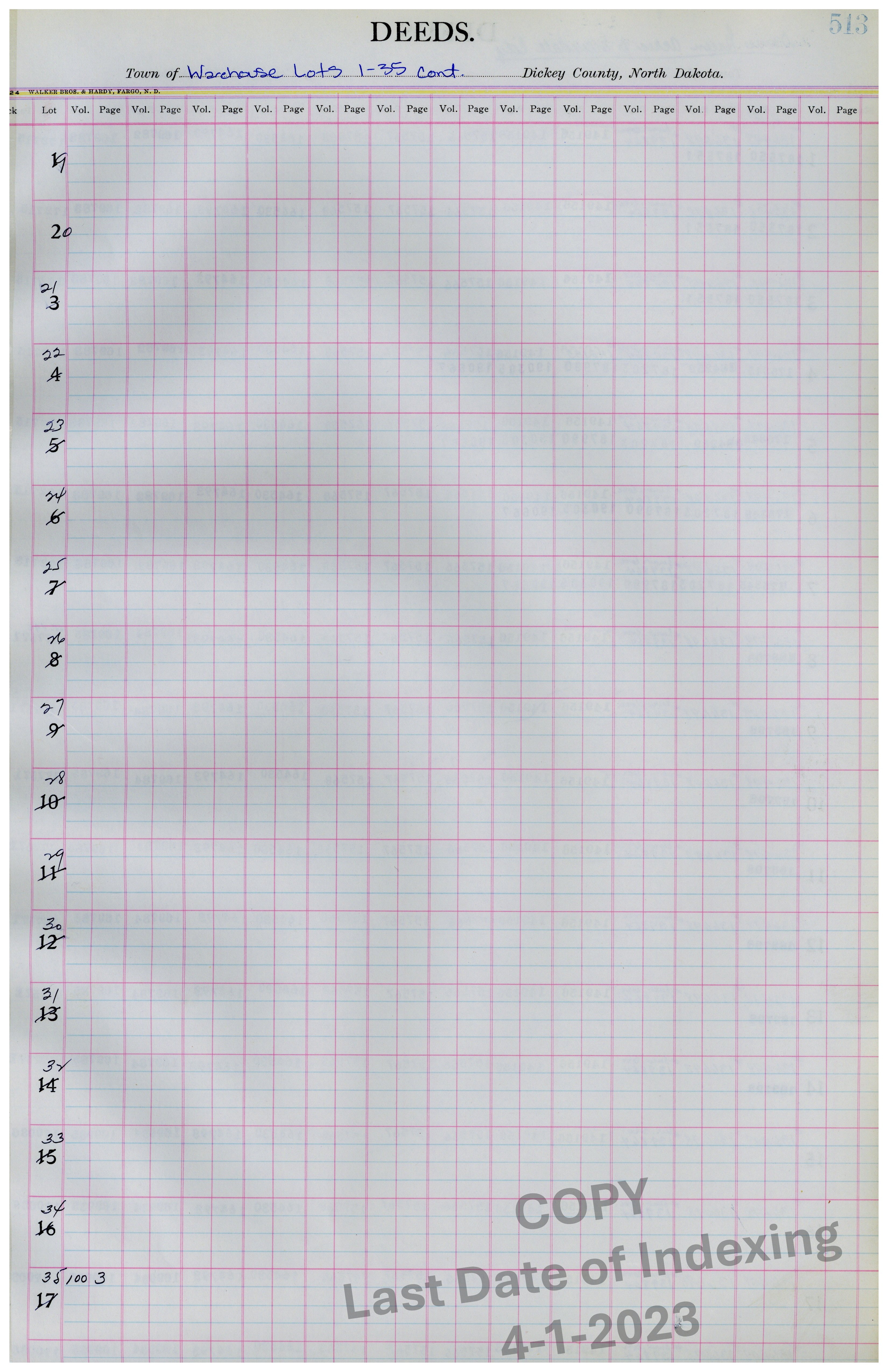 Lots 19-35 Cont. Pg. 513