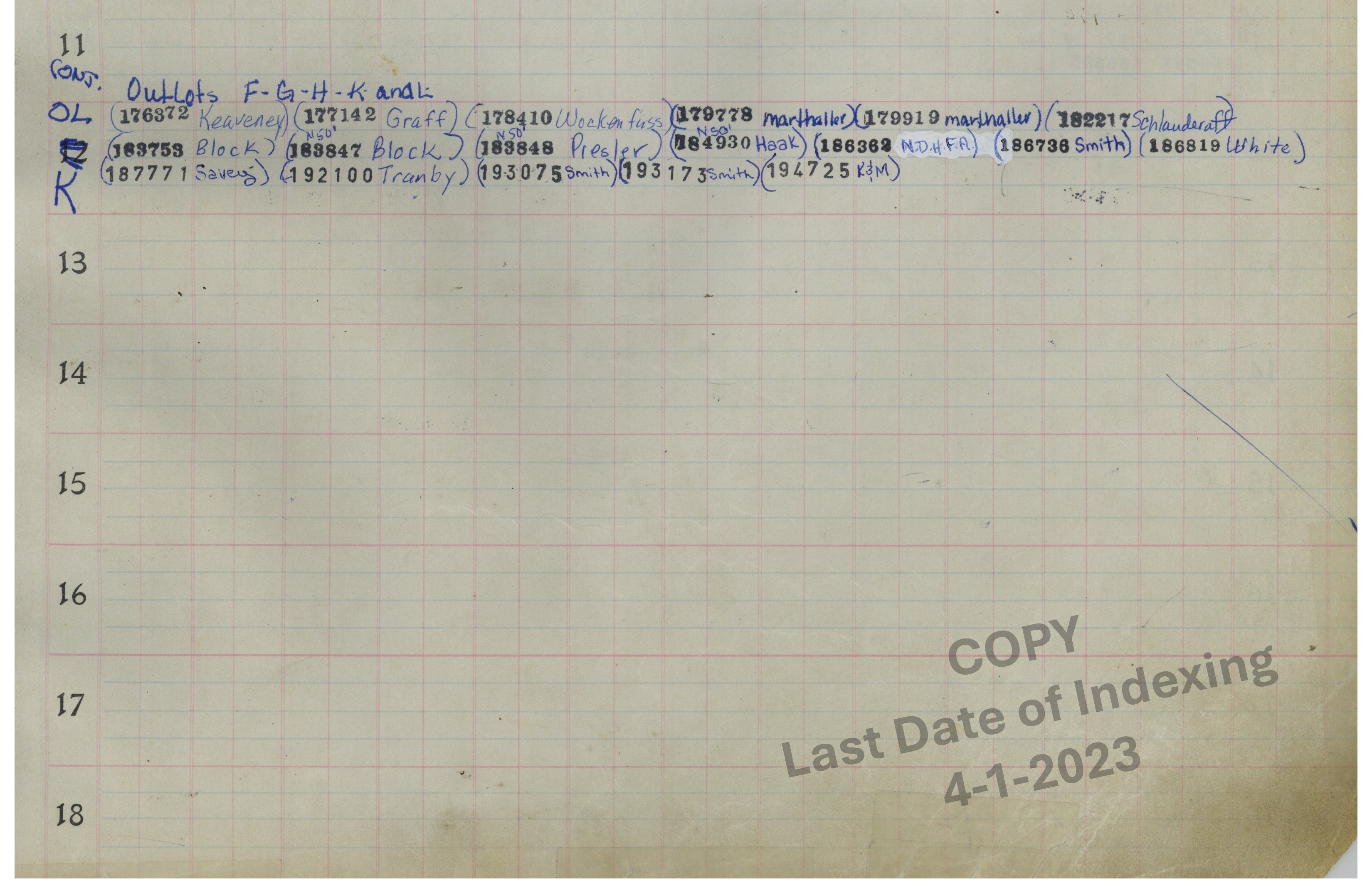 Outlot K Cont. Next Pg.